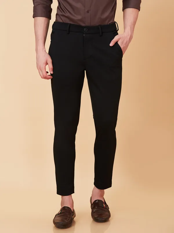 Being Human Clothing Men Cropped Fit Non Denim-Black