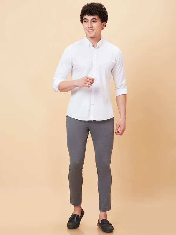 Being Human Clothing Men Cropped Fit Non Denim-Dk Grey
