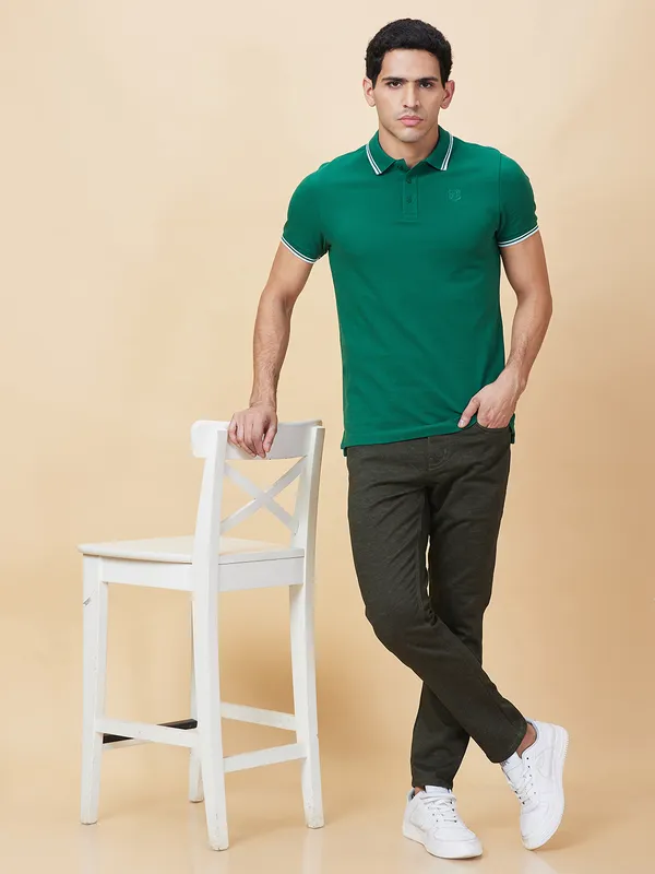 Being Human Clothing Mens-Bottom Chino Olive