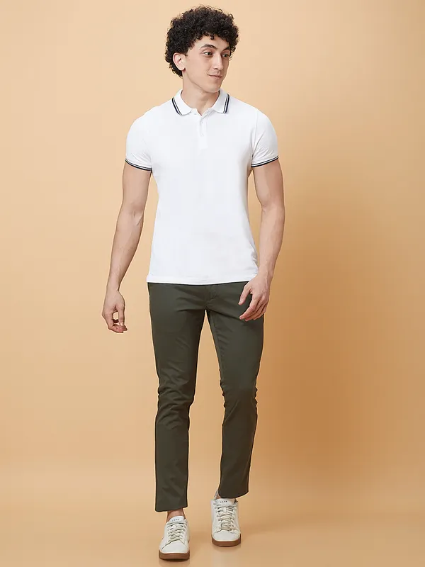 Being Human Mens-Bottom Chino Military Green