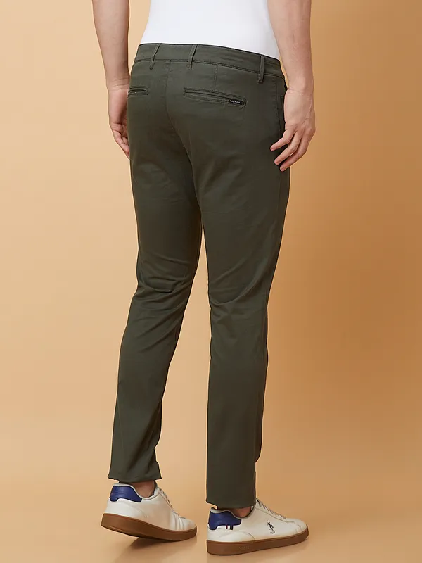 Being Human Mens-Bottom Chino Military Green