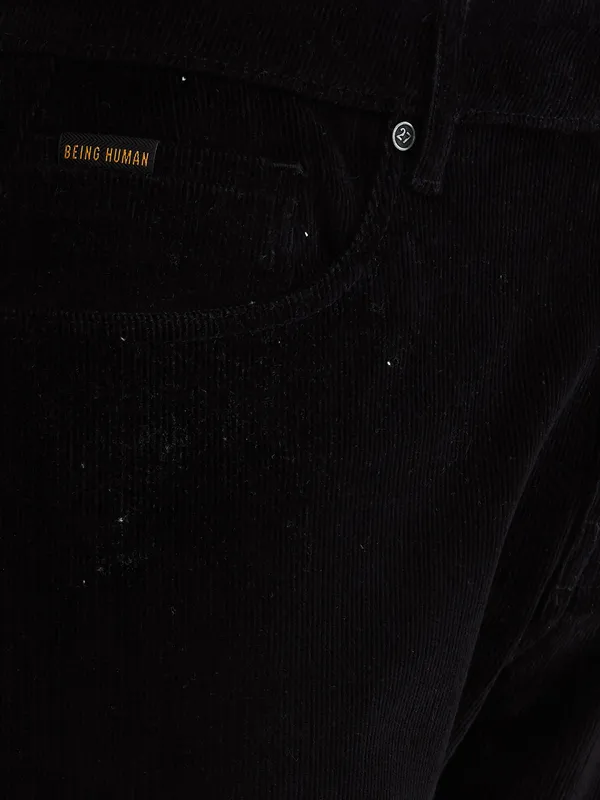 Being Human Clothing Mens-Bottom Denim Black