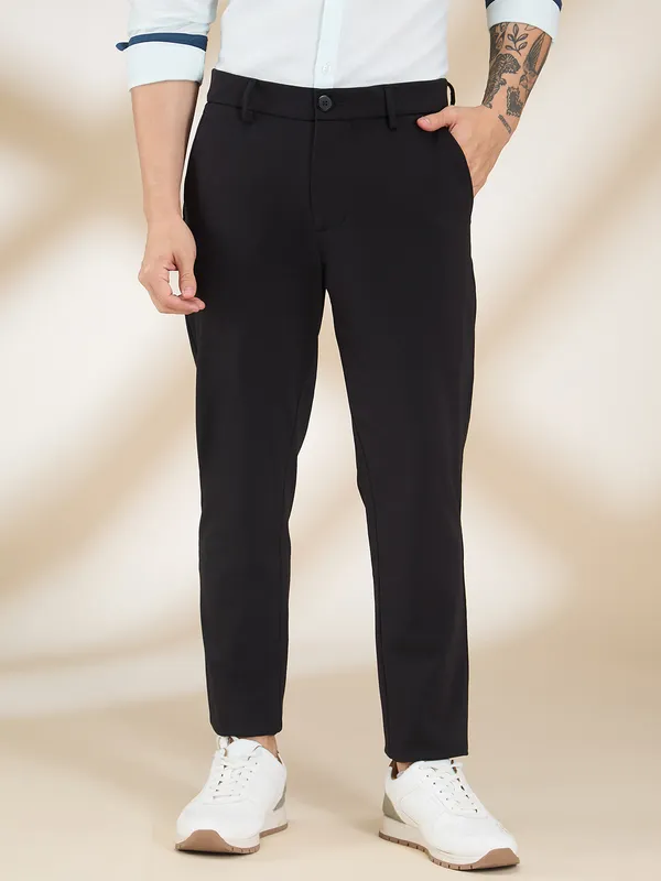 Being Human Clothing Men Black Solid Trouser