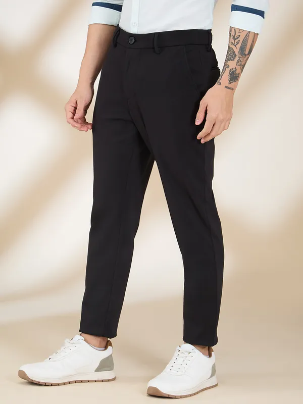 Being Human Clothing Men Black Solid Trouser