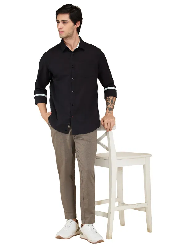 Being Human Clothing Men Beige Self Design Trouser