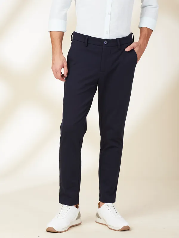 Being Human Clothing Men Blue Solid Trouser