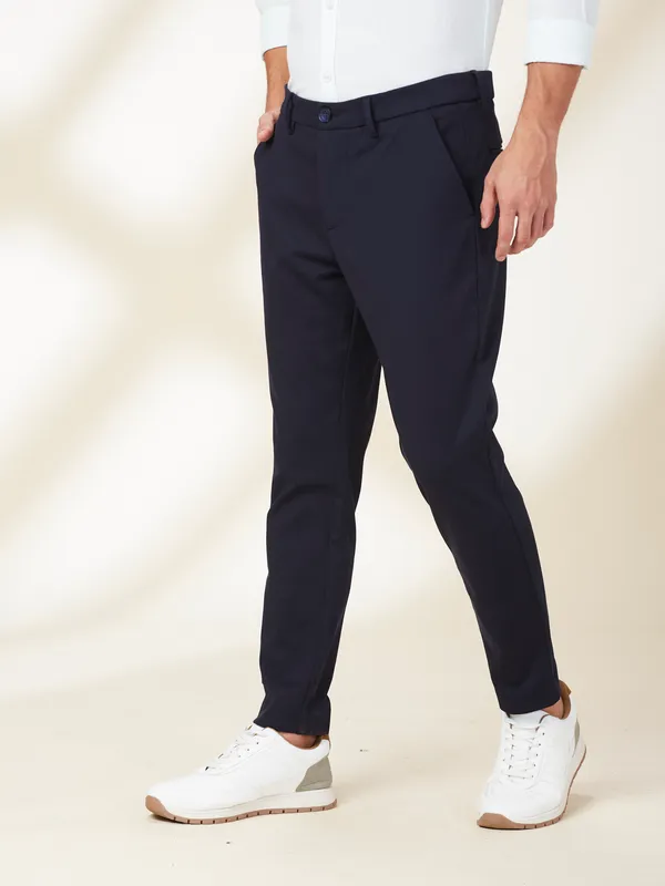 Being Human Clothing Men Blue Solid Trouser