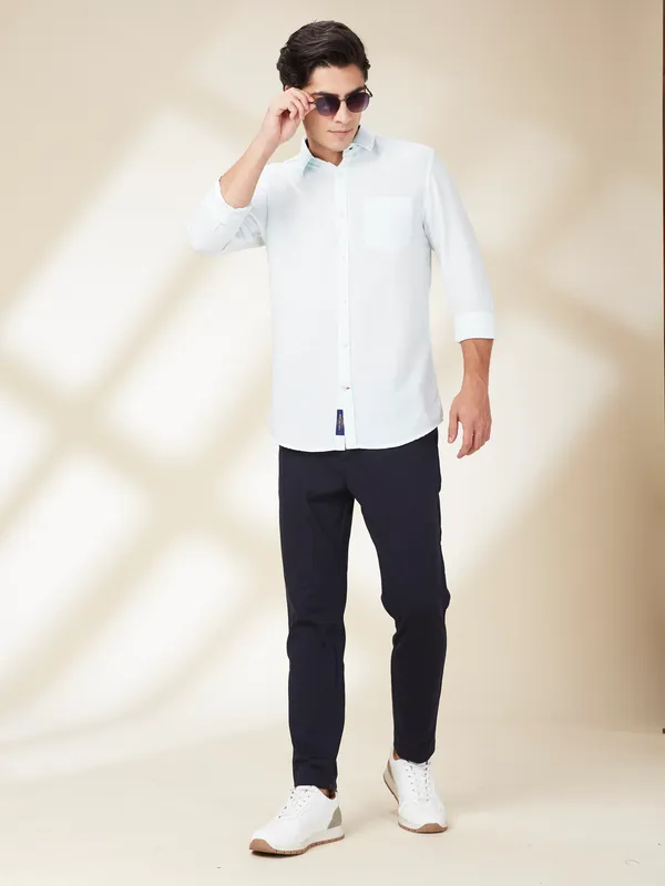 Being Human Clothing Men Blue Solid Trouser