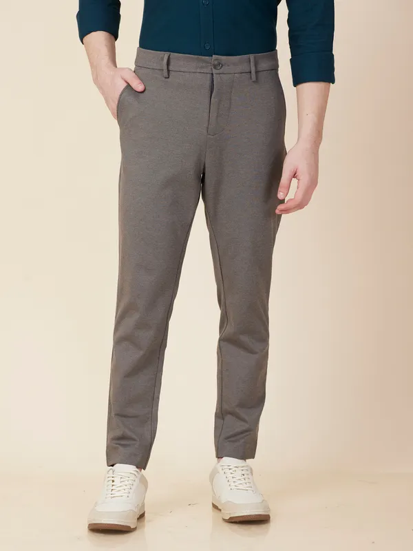 Being Human Clothing Men Grey Self Design Trouser