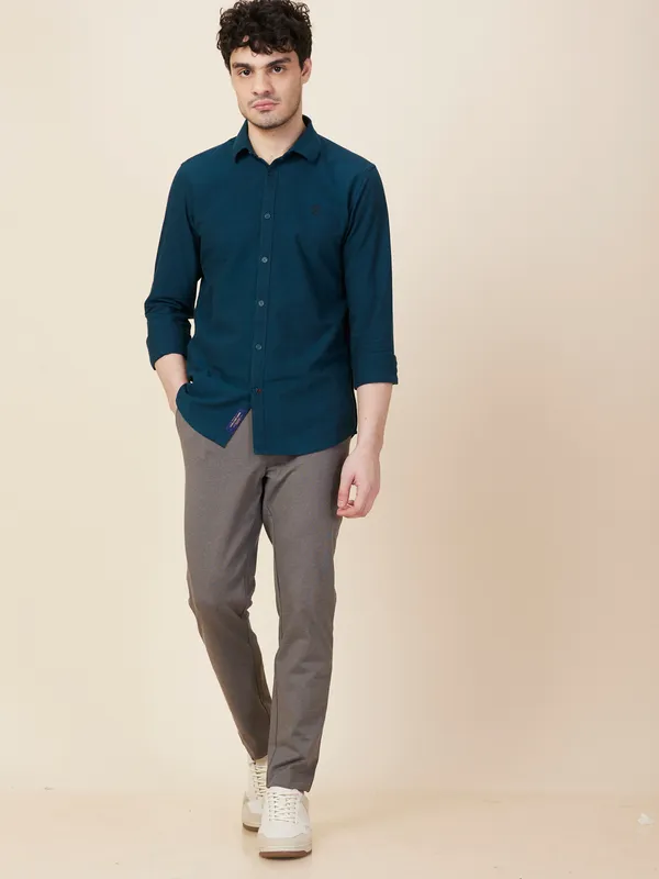 Being Human Clothing Men Grey Self Design Trouser