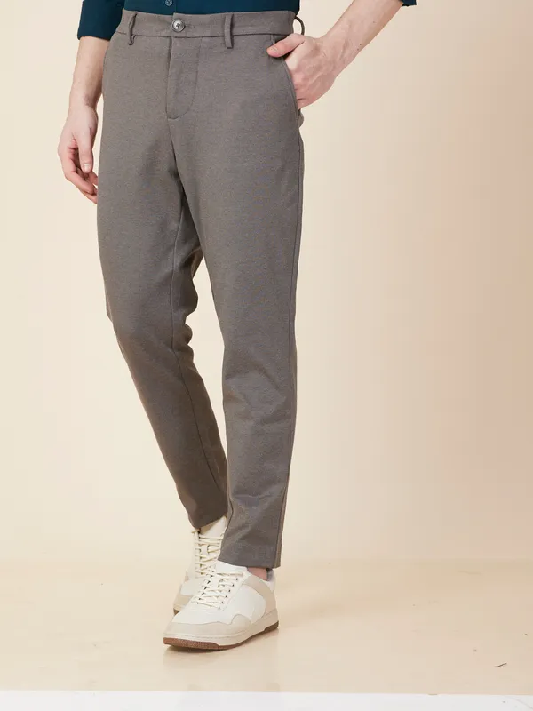 Being Human Clothing Men Grey Self Design Trouser