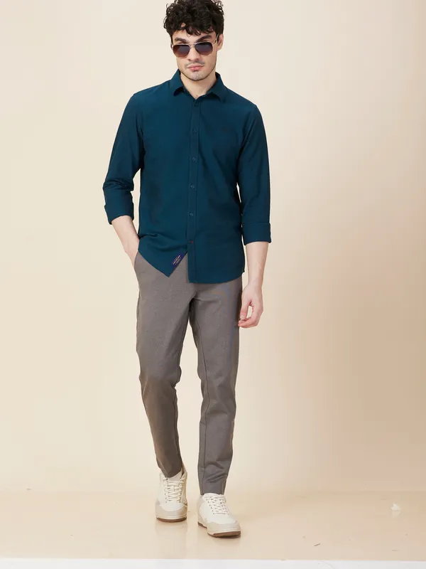 Being Human Clothing Men Grey Self Design Trouser