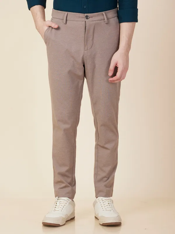 Being Human Clothing Men Beige Self Design Trouser