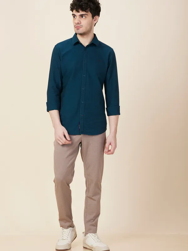 Being Human Clothing Men Beige Self Design Trouser