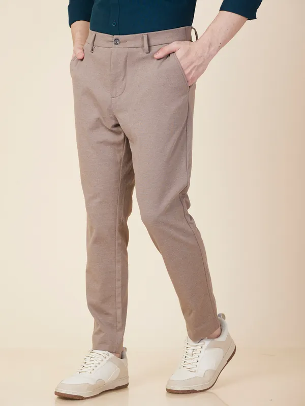 Being Human Clothing Men Beige Self Design Trouser