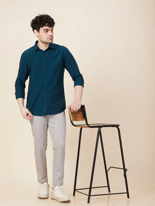 Being Human Clothing Men Grey Solid Trouser