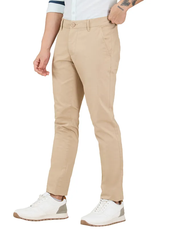 Being Human Men Beige Solid Trouser