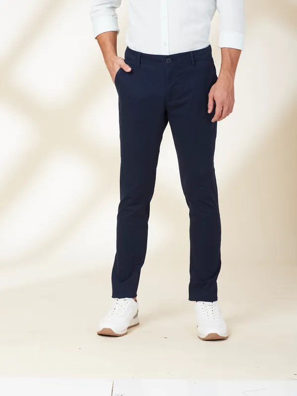Being Human Men Blue Solid Trouser