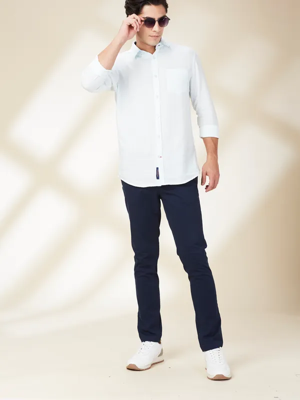 Being Human Men Blue Solid Trouser