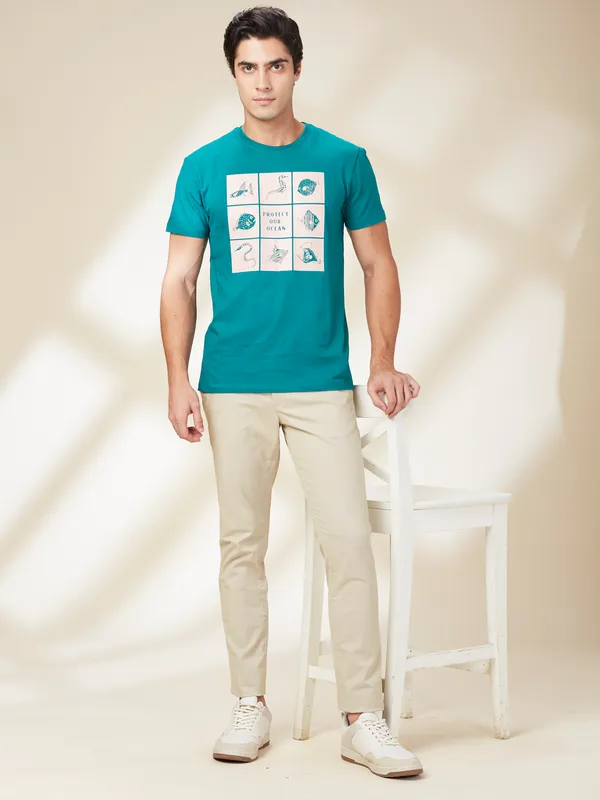 Being Human Clothing Men Beige Solid Trouser