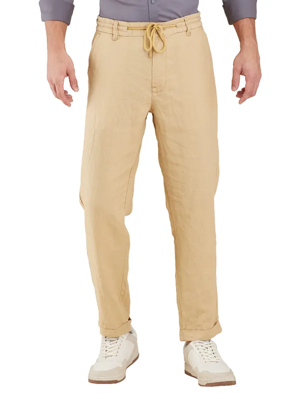Being Human Clothing Men Beige Solid Chino