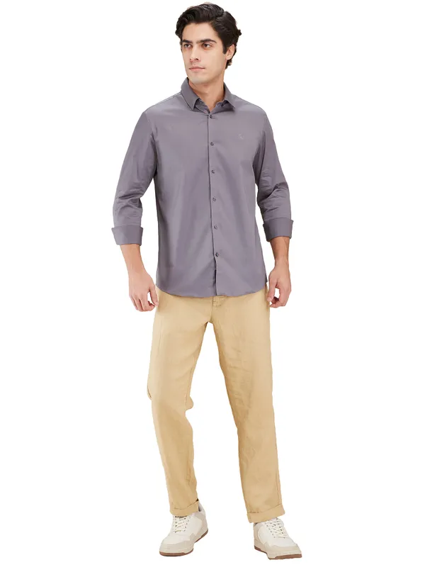 Being Human Clothing Men Beige Solid Chino