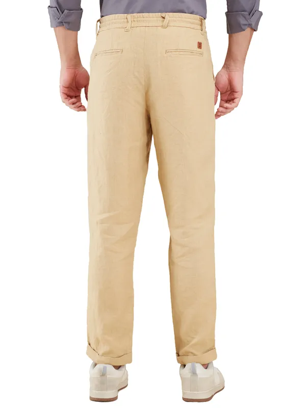 Being Human Clothing Men Beige Solid Chino