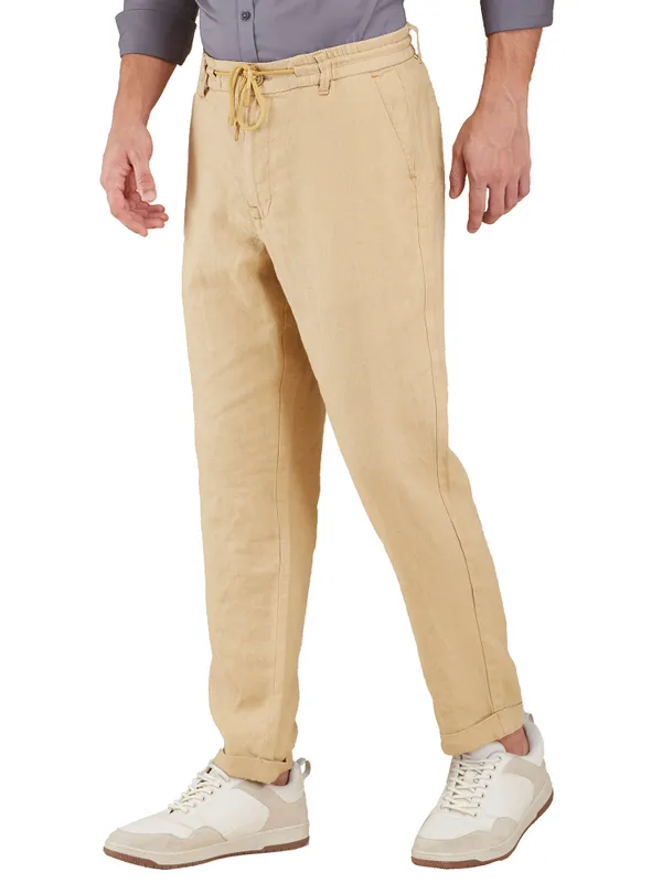 Being Human Clothing Men Beige Solid Chino