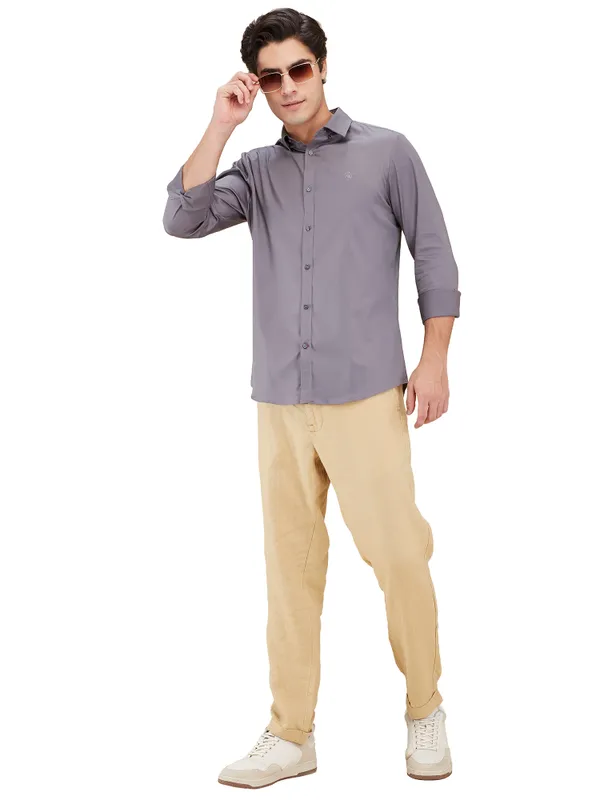 Being Human Clothing Men Beige Solid Chino
