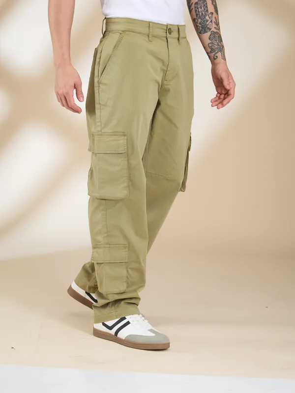 Being Human Clothing Mens-Bottom Cargo Olive