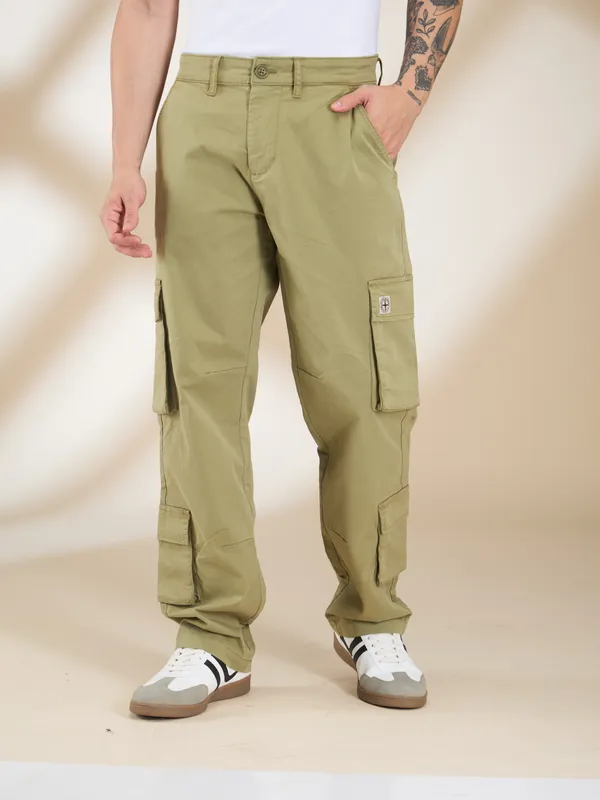 Being Human Clothing Mens-Bottom Cargo Olive