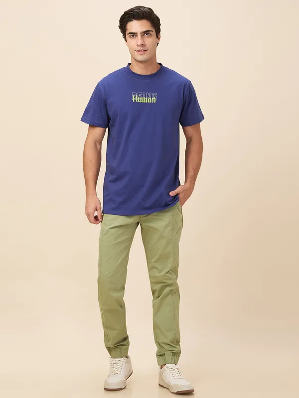 Being Human Clothing Men Green Solid Jogger