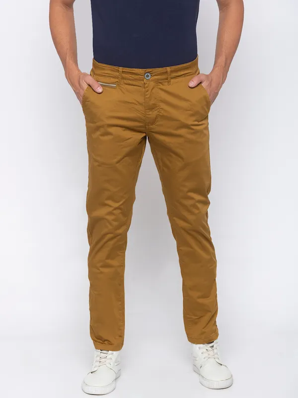 Being Human Men Regular Fit Chino-Tobacco