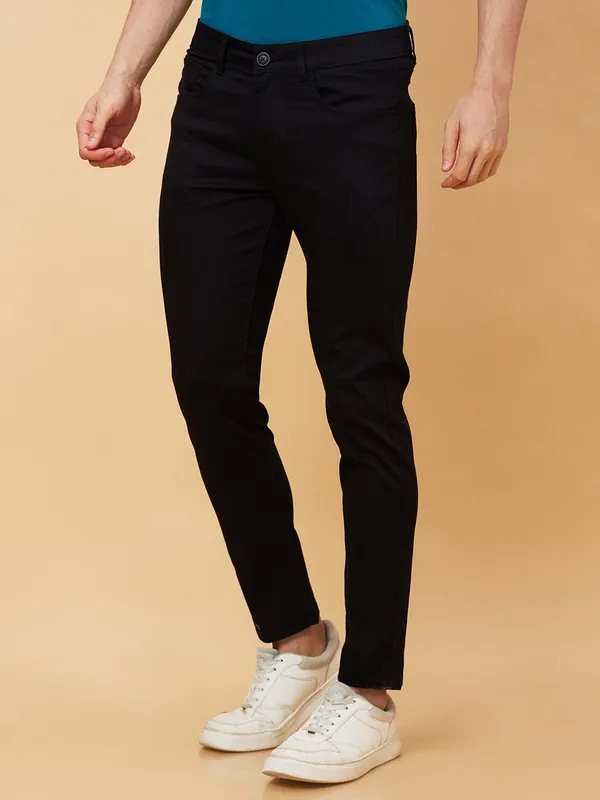 Being Human Clothing Men Cropped Fit Chino-Black