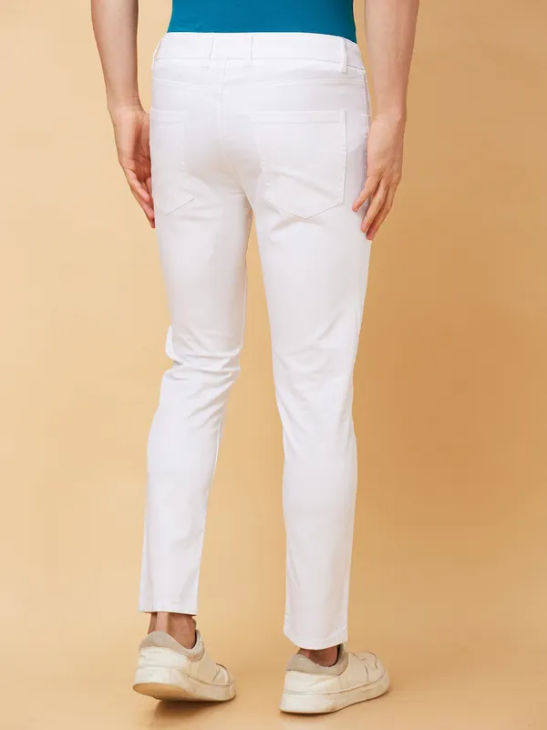 Being Human Clothing Men Cropped Fit Chino-White