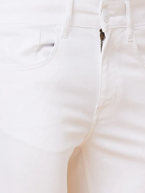 Being Human Clothing Men Cropped Fit Chino-White