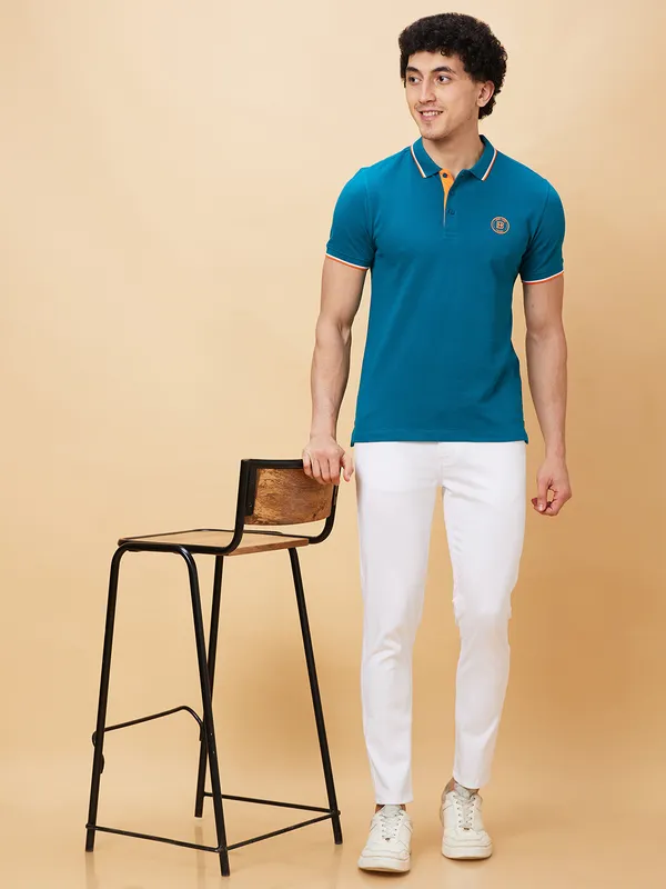 Being Human Clothing Men Cropped Fit Chino-White