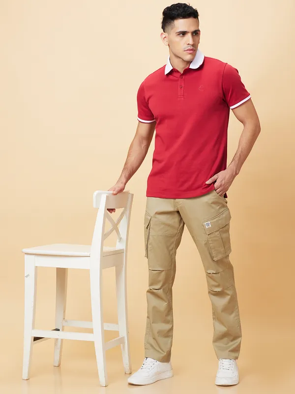 Being Human Clothing Mens-Bottom Chino Stone