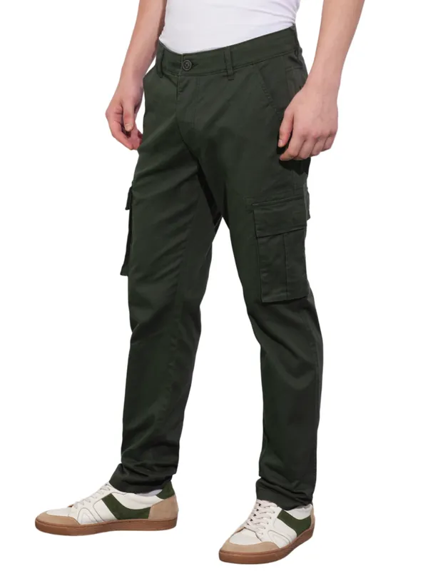 Being Human Clothing Mens-Bottom Cargo Bottle Green