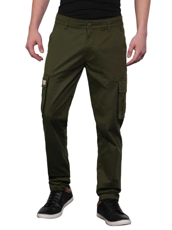 Being Human Clothing Mens-Bottom Cargo Olive