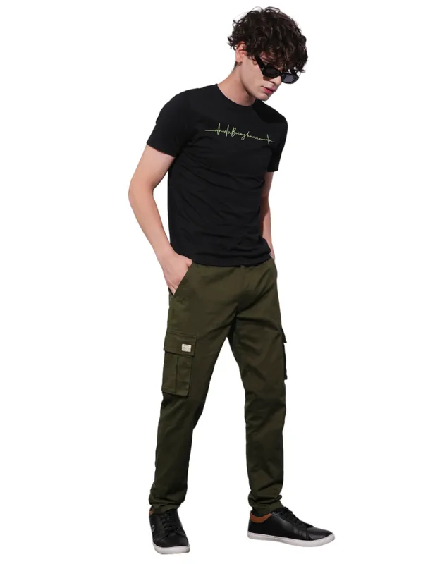 Being Human Clothing Mens-Bottom Cargo Olive