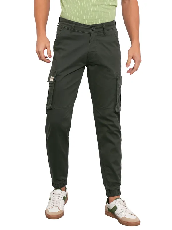 Being Human Garments-Mens-Bottom-Joggers Bottle Green