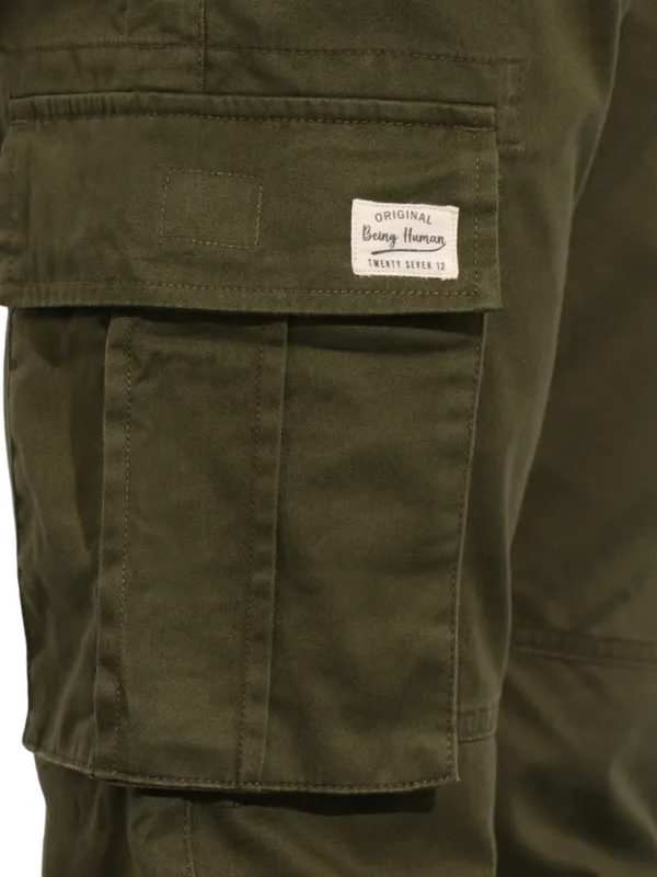 Being Human Garments-Mens-Bottom-Joggers Olive