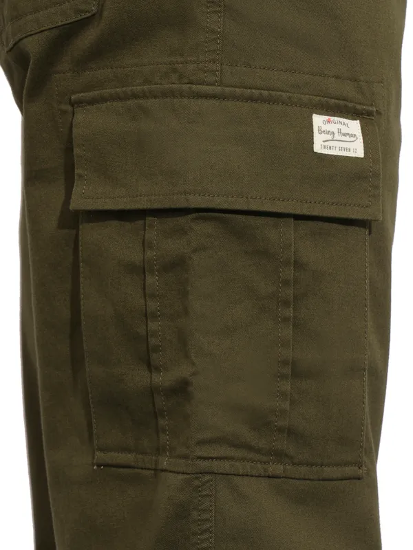 Being Human Clothing-Mens-Bottom-Cargo Olive