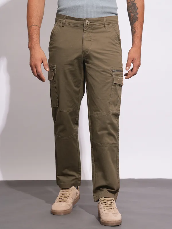 Being Human Clothing Mens-Bottom Cargo Brown