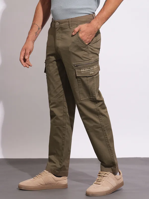 Being Human Clothing Mens-Bottom Cargo Brown
