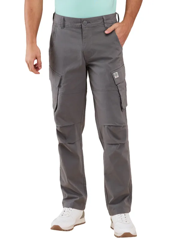 Being Human Clothing Men Grey Solid Cargo