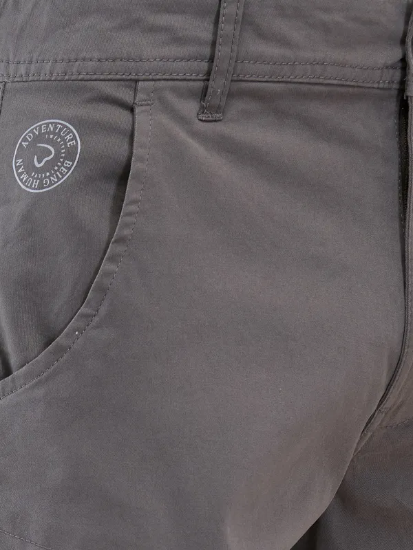 Being Human Clothing Men Grey Solid Cargo