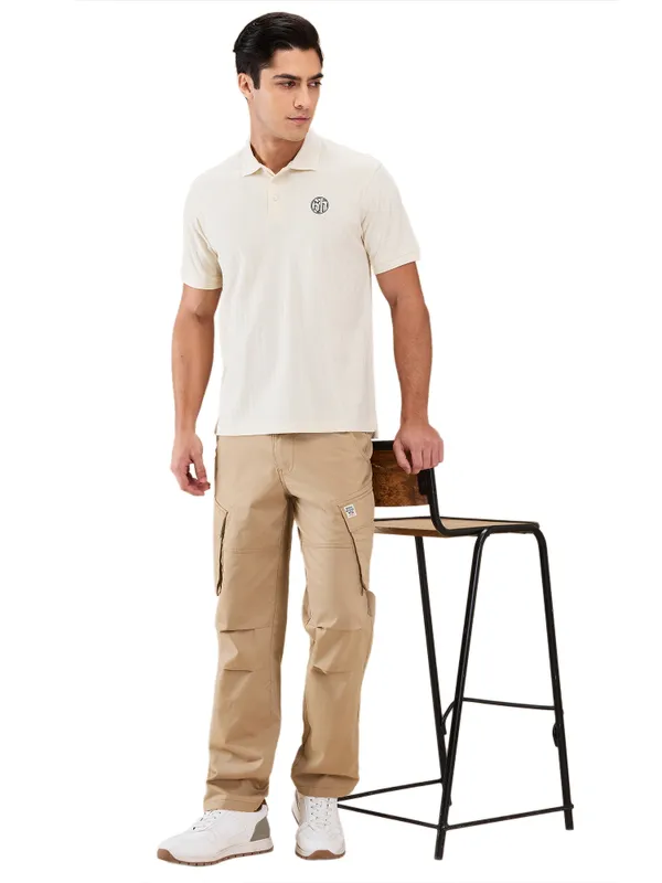 Being Human Clothing Men Beige Solid Cargo