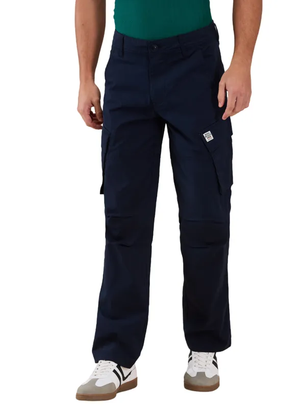 Being Human Clothing Men Blue Solid Cargo